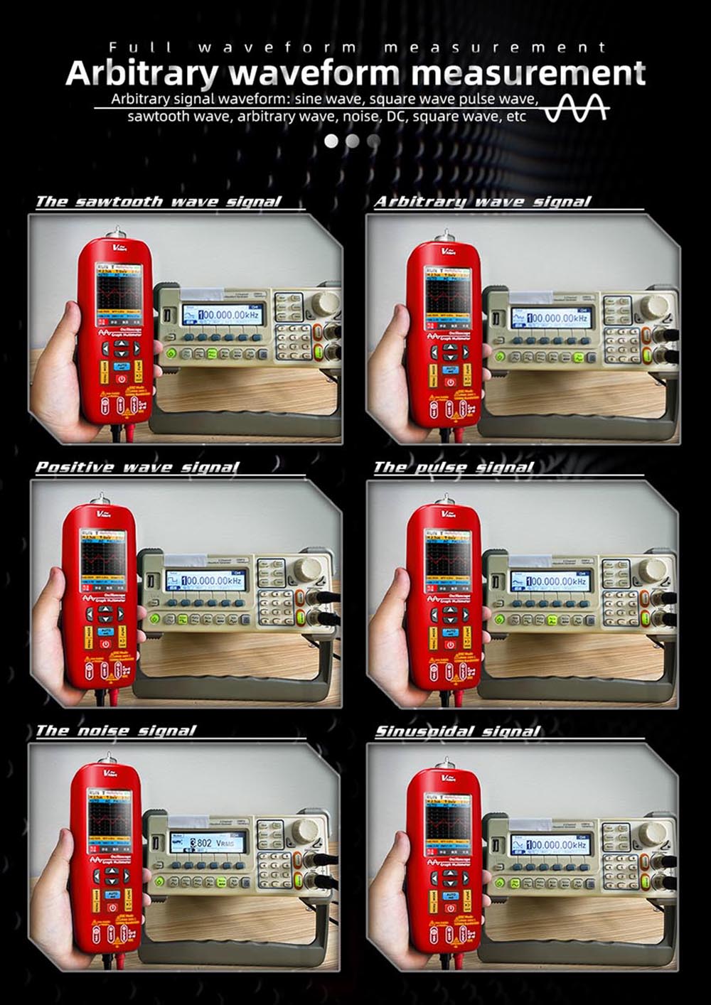 Digitální osciloskop BSIDE O1, ruční multimetr, ukládání tvarů vln, vzorkovací frekvence 48MSa/s 10MHz, profesionální tester elektronických součástek - červený