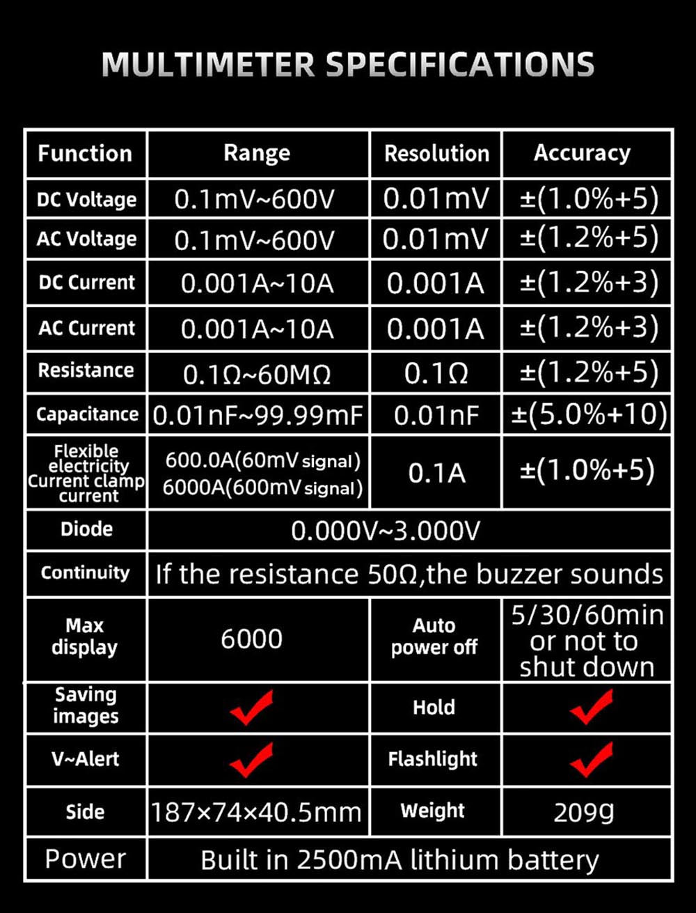 BSIDE O1X 3 v 1 osciloskop multimetr elektrické pero, šířka pásma 10 MHz, 2,8 palcový TFT barevný displej, lithiová baterie 2000 mAh, LED svítilna