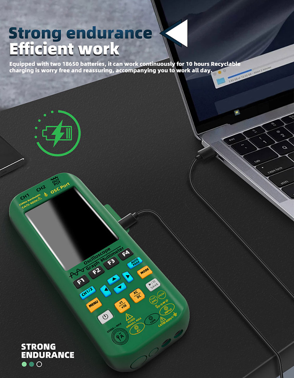 BSIDE O7 3 v 1 osciloskopový multimetr, napětí/proud/kapacita/frekvence/odpor/kontinuita/tester diod, 3,98