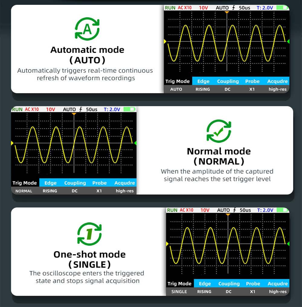 Ruční digitální osciloskop-multimetr BSIDE OT2, šířka pásma 10 MHz se vzorkovací frekvencí 48 MSa/s, 2,8palcový LCD displej
