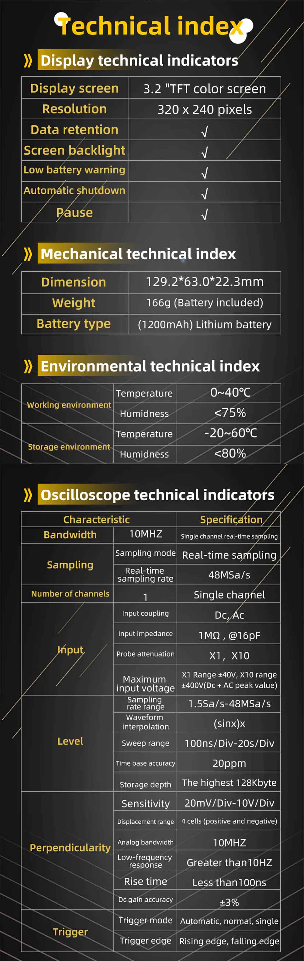Osciloskop BSIDE OT3 se sondou, 3.2