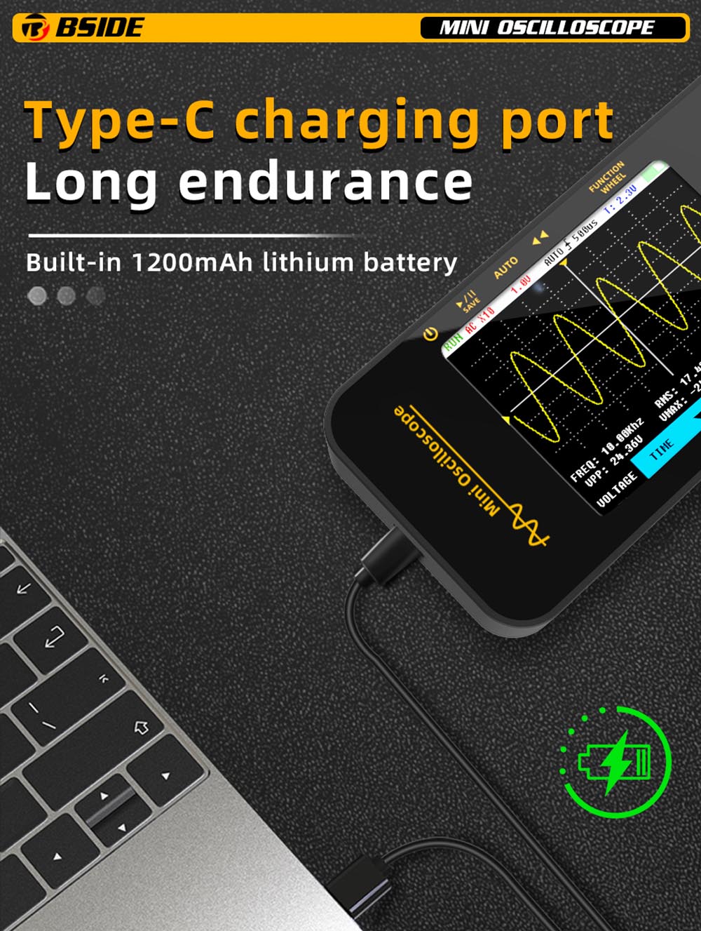 Osciloskop BSIDE OT3 se sondou, 3.2