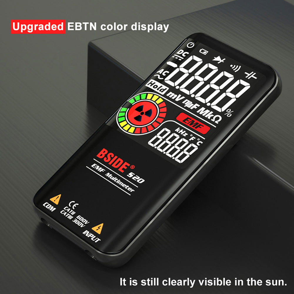 BSIDE S20 detektor elektromagnetického záření, inteligentní multimetr, barevný displej, 9999 číslic, automatické přepínání rozsahu, vysoce přesný měřič, monitor záření