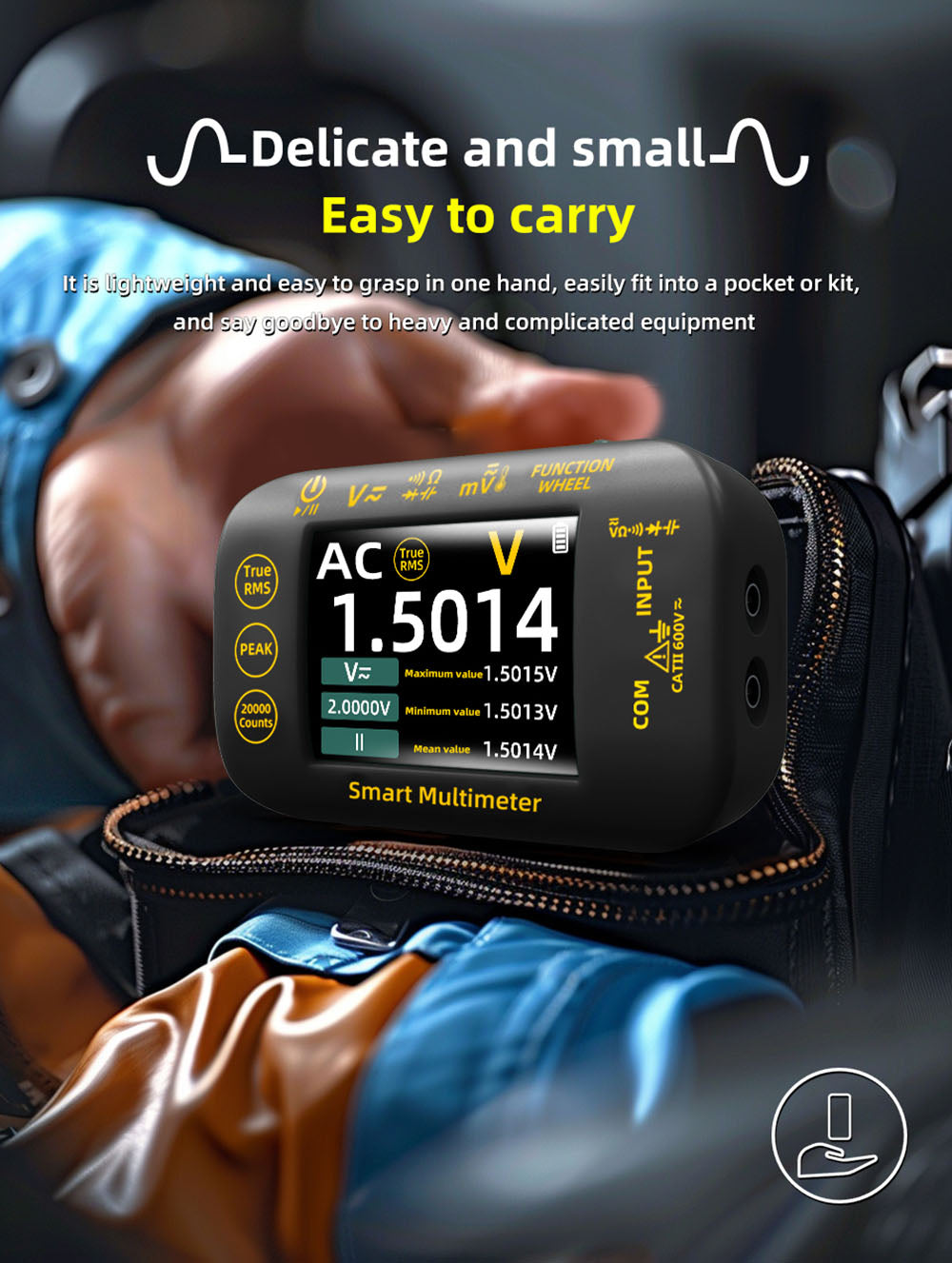 Digitální fotovoltaický multimetr BSIDE S40, 2,8palcový barevný HD displej, vysoká přesnost, vysoké napětí 1000 V, elektrická údržba