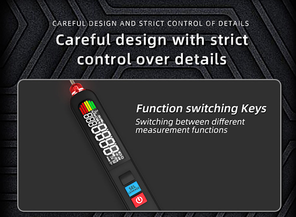 Digitální multimetr BSIDE S40X, tester únikového napětí, test diodového odporu a kapacity AC/DC, LCD displej, vyhledávání bodů zlomu, vysoká přesnost, plně inteligentní, nabíjení přes USB