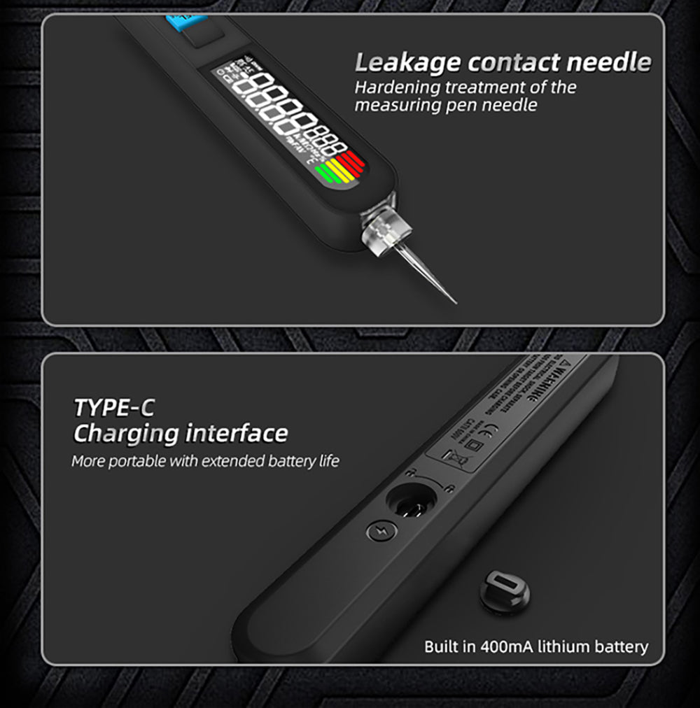 Digitální multimetr BSIDE S40X, tester únikového napětí, test diodového odporu a kapacity AC/DC, LCD displej, vyhledávání bodů zlomu, vysoká přesnost, plně inteligentní, nabíjení přes USB