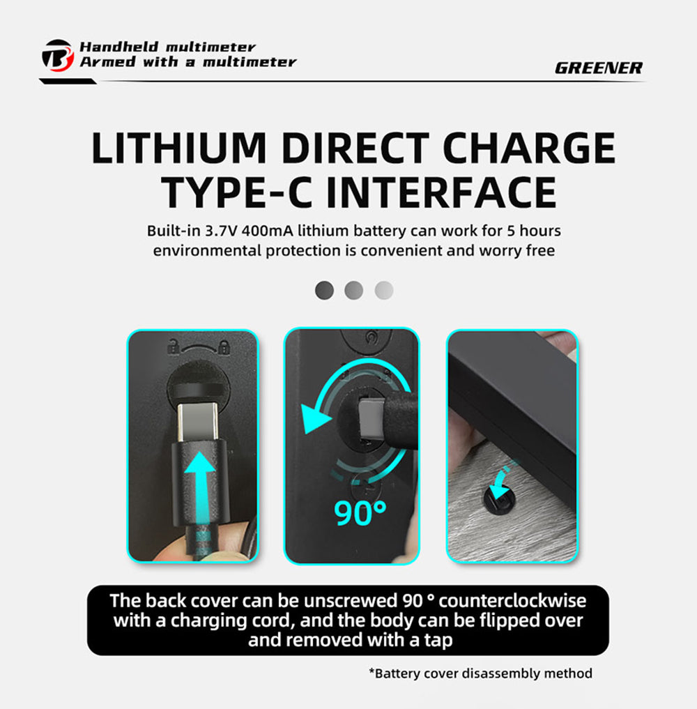 Digitální multimetr BSIDE S40X, tester únikového napětí, test diodového odporu a kapacity AC/DC, LCD displej, vyhledávání bodů zlomu, vysoká přesnost, plně inteligentní, nabíjení přes USB