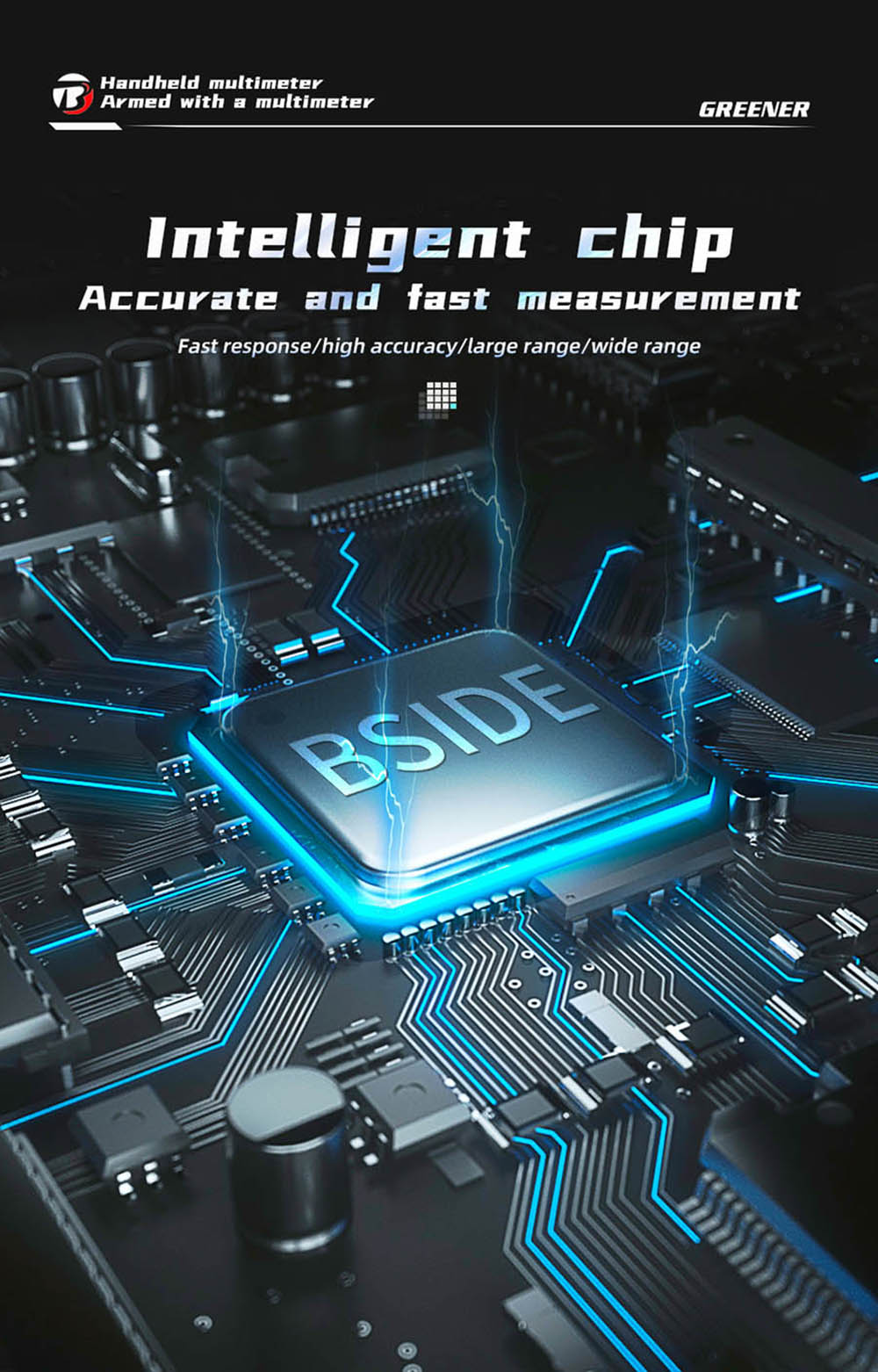 Digitální multimetr BSIDE S40X, tester únikového napětí, test diodového odporu a kapacity AC/DC, LCD displej, vyhledávání bodů zlomu, vysoká přesnost, plně inteligentní, nabíjení přes USB