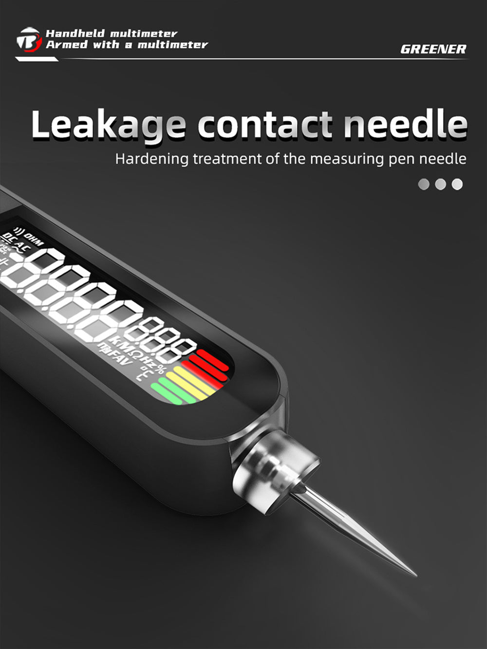 Digitální multimetr BSIDE S40X, tester únikového napětí, test diodového odporu a kapacity AC/DC, LCD displej, vyhledávání bodů zlomu, vysoká přesnost, plně inteligentní, nabíjení přes USB