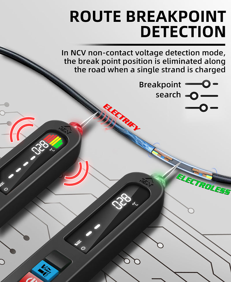 BSIDE S4X 12V-300V Tester Napětí, Pero, EBTN Displej, Bezkontaktní Detekce, Vyhledávač Bodů Přerušení Úniku Fázového Vodiče, 400mAh Lithiová Baterie - Černá