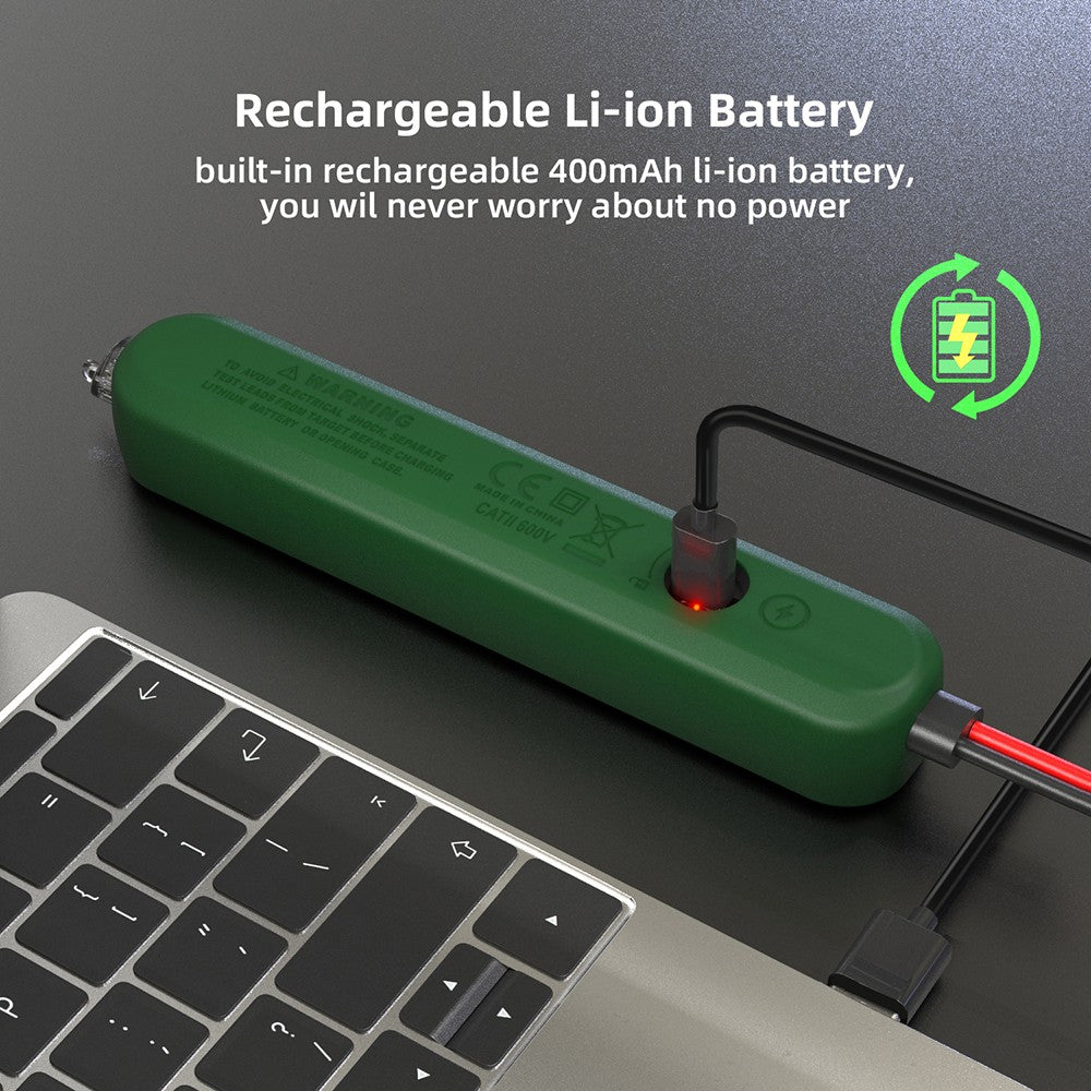 Digitální multimetr BSIDE S5, detektor napětí s elektrickým perem, model s automatickým rozpoznáváním nabíjení, kontrola indukčního nulového požárního vedení - zelený