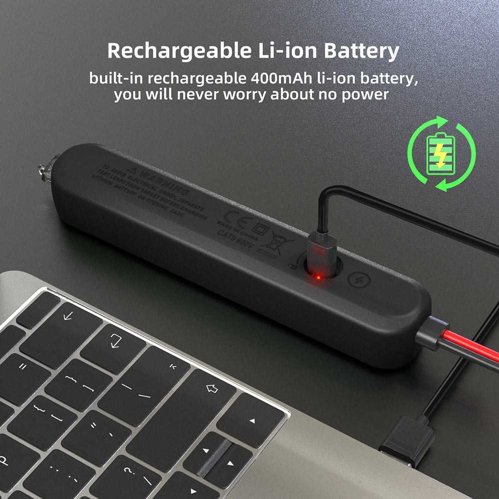 Digitální multimetr BSIDE S5X, detektor napětí AC/DC, automatické přepínání rozsahu, tester kapacity, ohmů, diod, Hz, NCV, jasná LED svítilna, lithium-iontová baterie 400 mAh, černá - s taškou