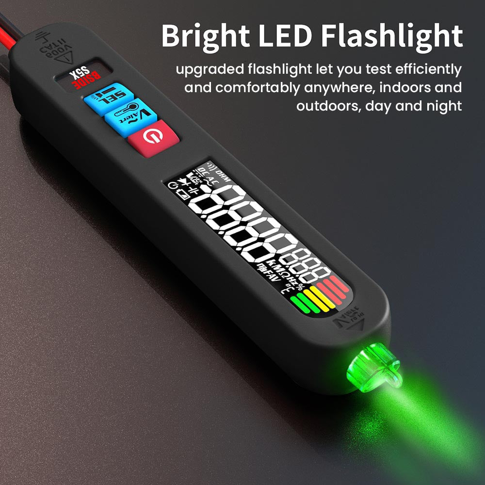 Digitální multimetr BSIDE S5X, detektor napětí AC/DC, automatické přepínání rozsahu, tester kapacity, ohmů, diod, Hz, NCV, jasná LED svítilna, lithium-iontová baterie 400 mAh, černá - s taškou