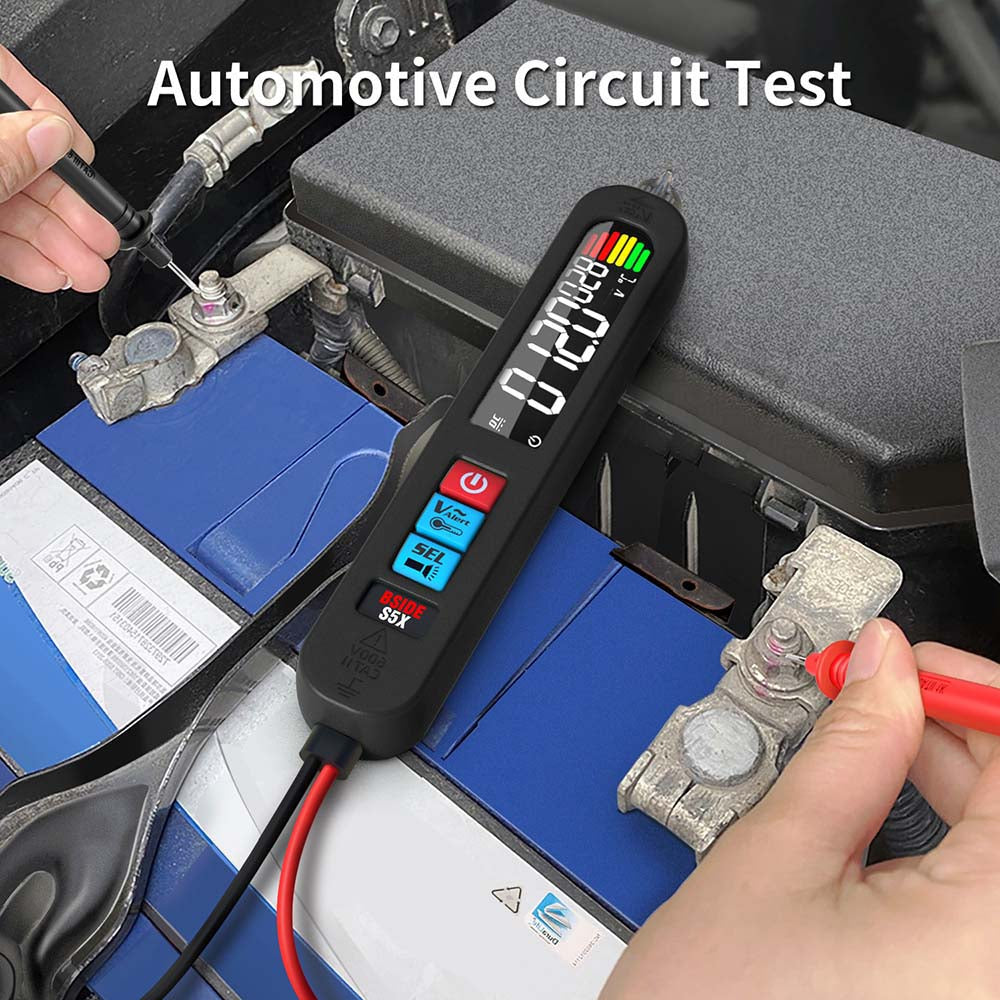 Digitální multimetr BSIDE S5X, detektor napětí AC/DC, automatické přepínání rozsahu, tester kapacity, ohmů, diod, Hz, NCV, jasná LED svítilna, lithium-iontová baterie 400 mAh, černá - s taškou