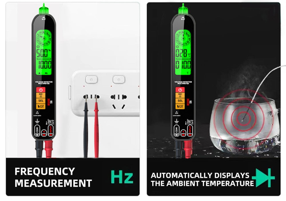 Detektor napětí BSIDE S6, multimetr, detektor napětí, pero, tester napětí AC/DC - černý
