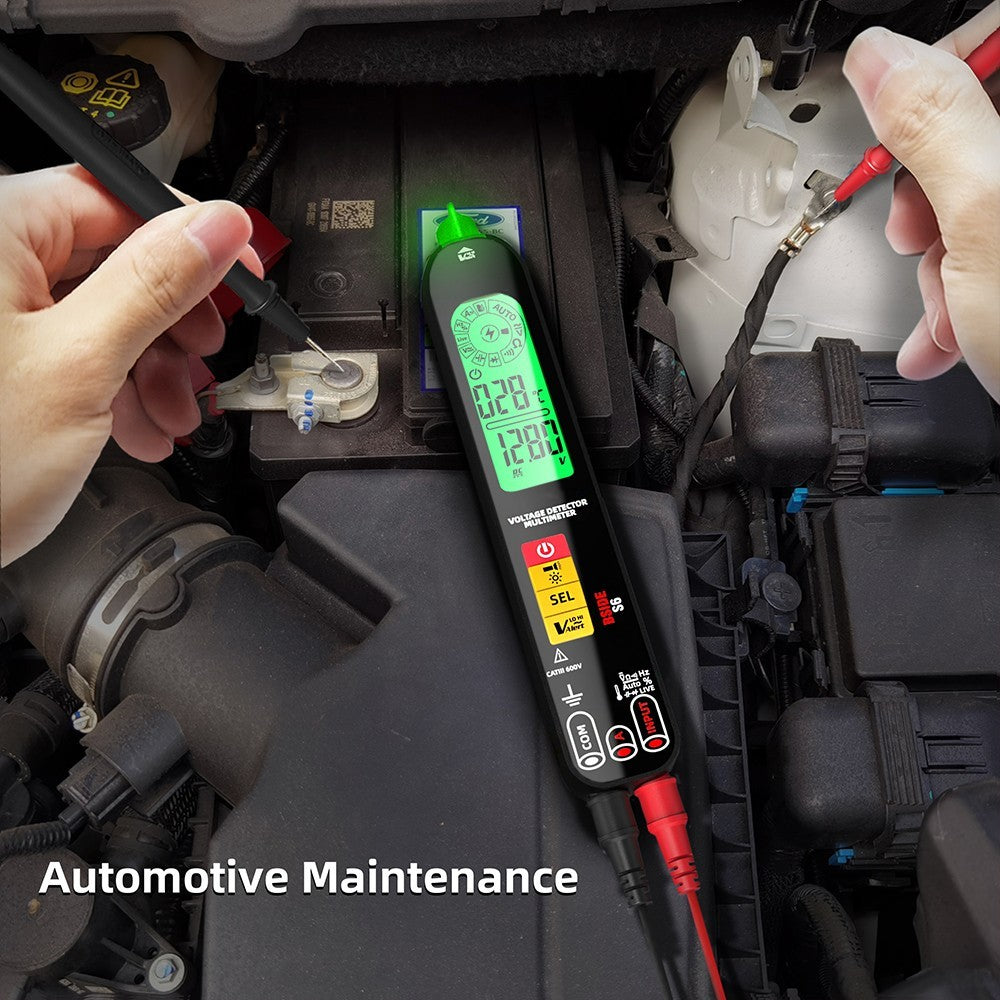 Detektor napětí BSIDE S6, multimetr, detektor napětí, pero, tester napětí AC/DC - černý