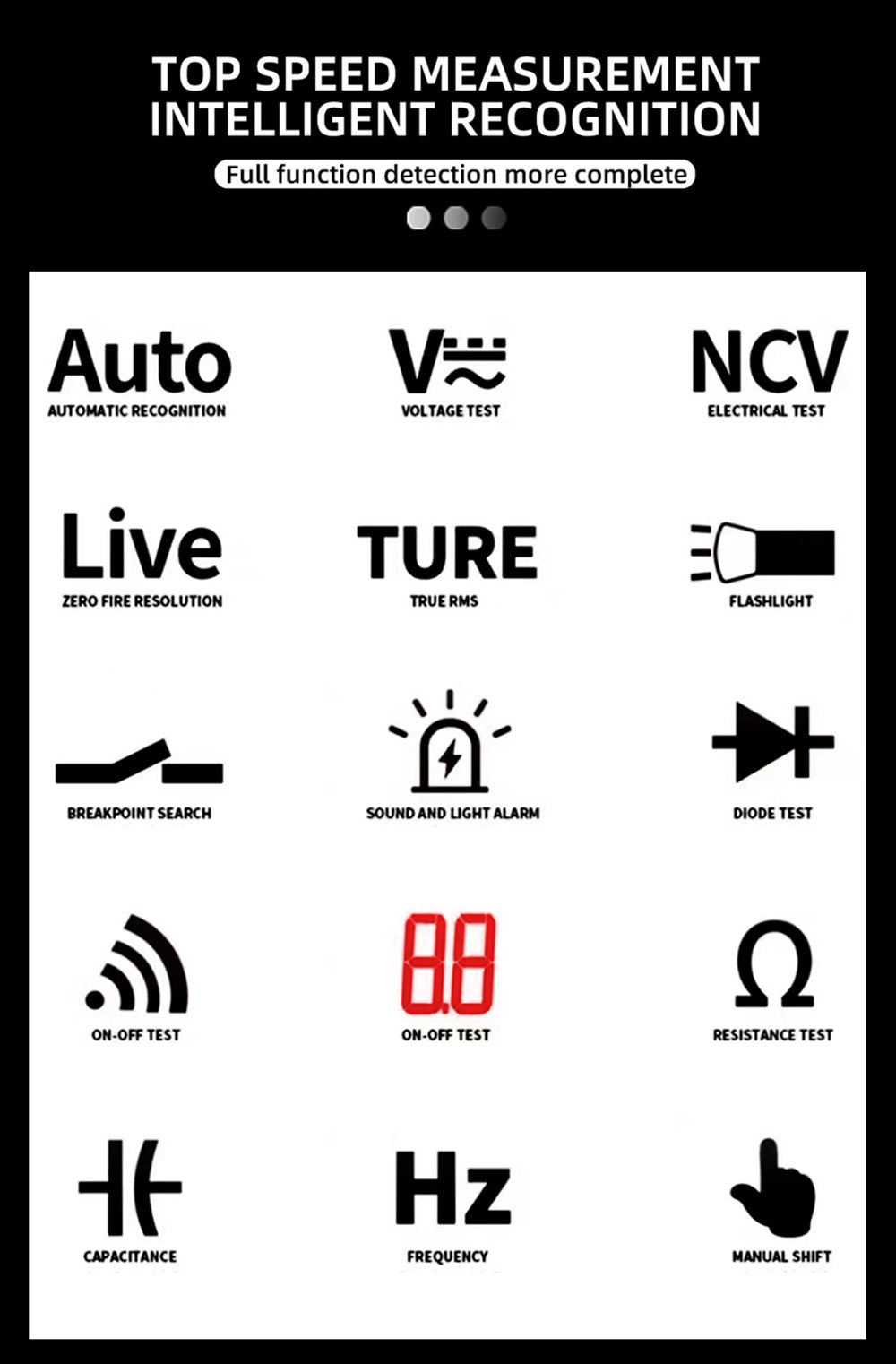 Inteligentní multimetr BSIDE S6X, barevný displej EBTN, perový multimetr s měřením napětí, proudu a kapacity, dobíjecí lithium-iontová baterie 400 mAh