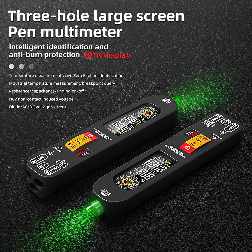 Inteligentní multimetr BSIDE S6X, barevný displej EBTN, perový multimetr s měřením napětí, proudu a kapacity, dobíjecí lithium-iontová baterie 400 mAh