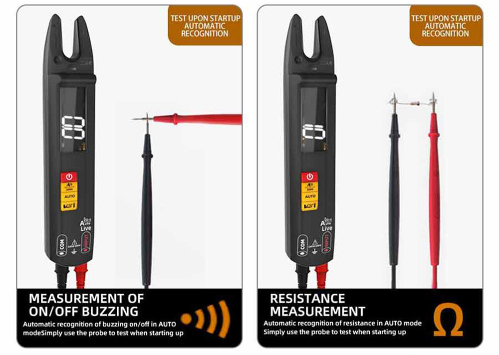 Digitální klešťový multimetr BSIDE U0, elektrický testovací pero, 6000 číslic, True RMS měřič typu U, barevný displej