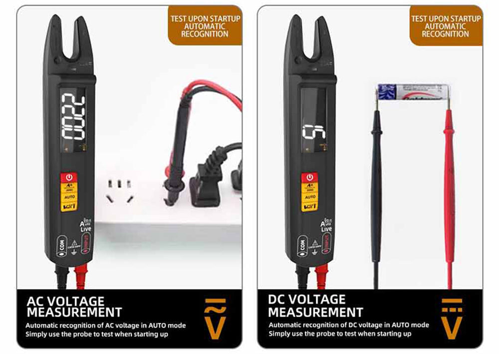 Digitální klešťový multimetr BSIDE U0, elektrický testovací pero, 6000 číslic, True RMS měřič typu U, barevný displej