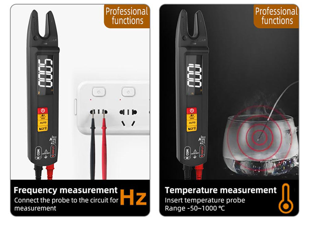 Digitální klešťový multimetr BSIDE U1, elektrický tester, jasná LED svítilna, kleště DC/AC 100A, T-RMS proud