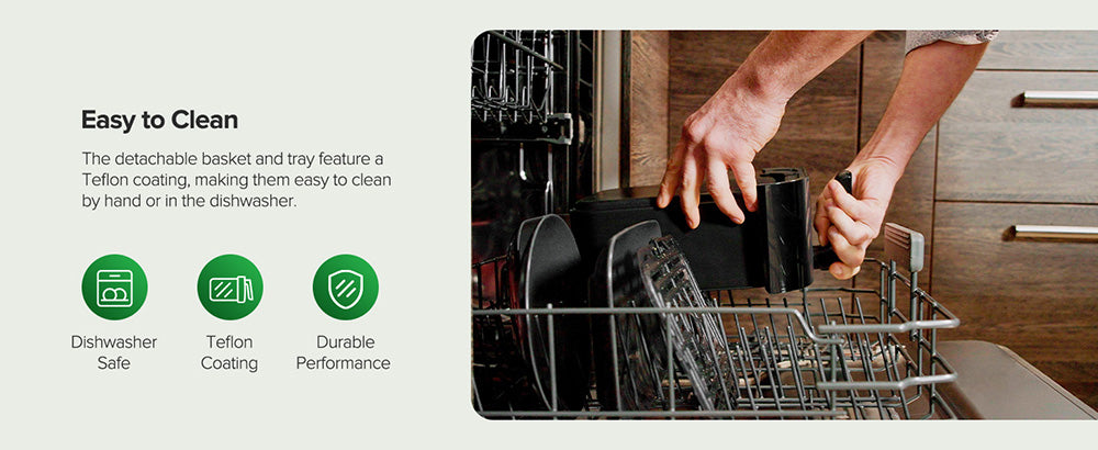 Horkovzdušná fritéza CHEFREE AF500 1700W 6,5L, s inteligentním teploměrem, 8 režimy vaření v 1, rychlý ohřev na 230℃, připomenutí protřepání - černá