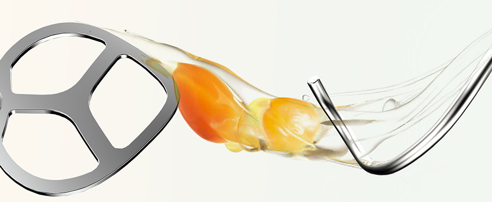 Kuchyňský stolní robot Chefree M500, nerezová mísa o objemu 7 l, 10 rychlostních stupňů, 3 míchací nástavce, výkon 1800 W, červený