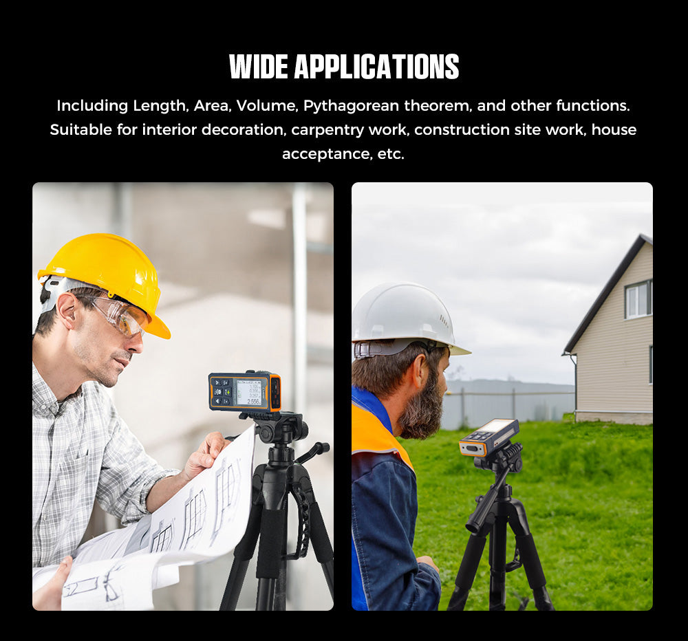 Laserový měřicí přístroj CIGMAN CD-120G se 4násobným zvětšením kamery, technologií P2P, krytím IP68 a 2,4palcovým IPS displejem.