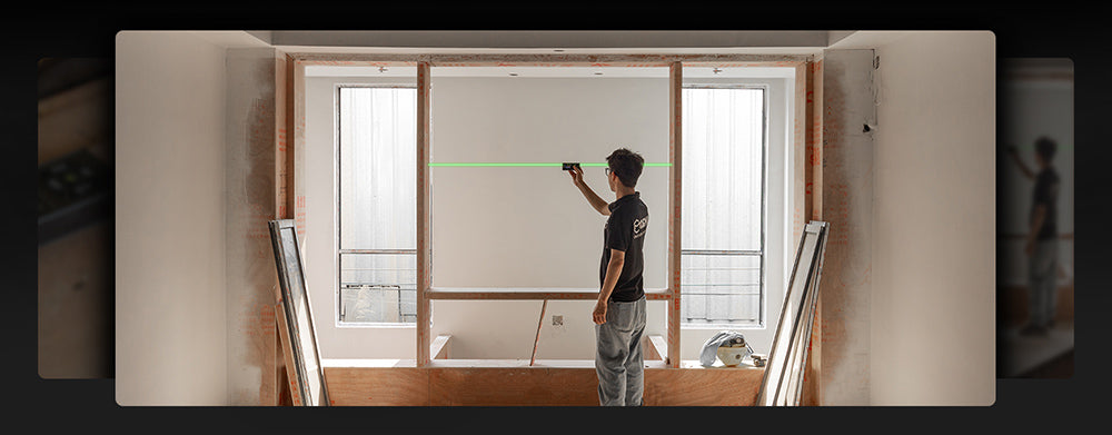 CIGMAN CD-60G Bilaterální zelený laserový měřič dojezdu 120 m, s více jednotkami ve stopách/palcích/metrech, dobíjecí baterie 850 mAh