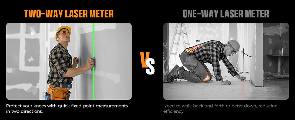 CIGMAN CD-60G Bilaterální zelený laserový měřič dojezdu 120 m, s více jednotkami ve stopách/palcích/metrech, dobíjecí baterie 850 mAh