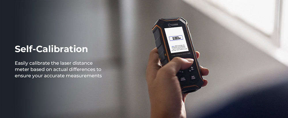 CIGMAN CD-60R 393Ft/120M Bilaterální červený laserový měřič, LCD displej, s 6 jednotkami Ft/in/M, úhlovým senzorem, režimem vícenásobného měření, magnetickým zadním krytem
