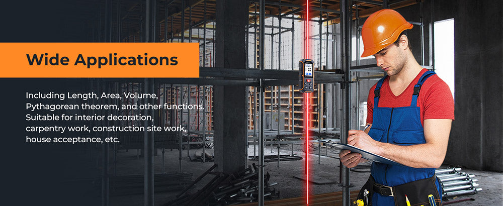 CIGMAN CD-60R 393Ft/120M Bilaterální červený laserový měřič, LCD displej, s 6 jednotkami Ft/in/M, úhlovým senzorem, režimem vícenásobného měření, magnetickým zadním krytem