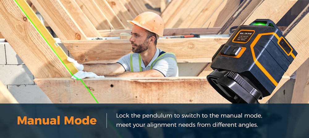 CIGMAN CM-701SE 3x360° laserová vodováha s 12 řádky, samonivelační, 3D zelený kříž, s dálkovým ovladačem a magnetickým držákem ve tvaru L, pracovní dosah až 50 m, odolnost proti vodě a prachu IP54