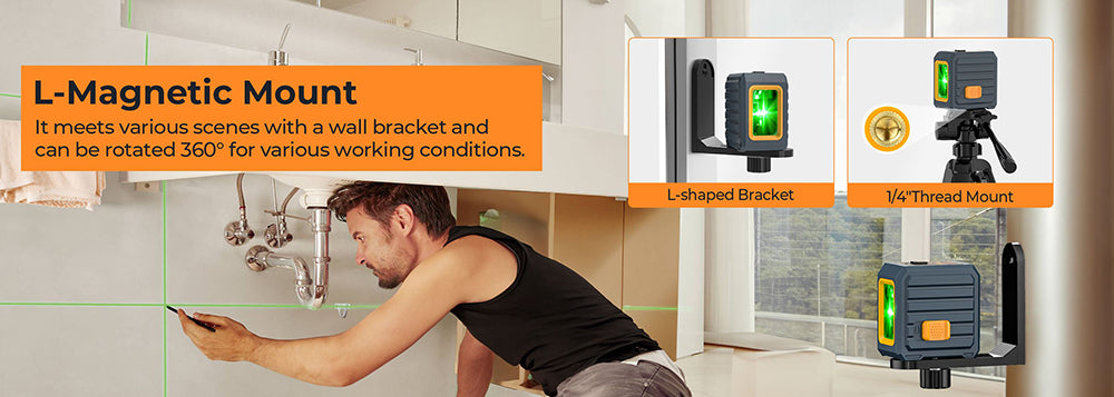 CIGMAN CM-G01 2řádkový laserový nivelační přístroj, samonivelační, 360° magnetický držák