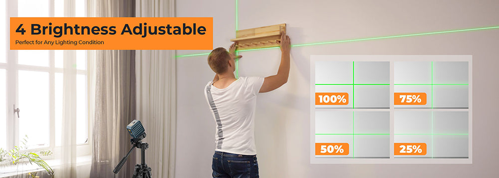 CIGMAN CM-G01 2řádkový laserový nivelační přístroj, samonivelační, 360° magnetický držák