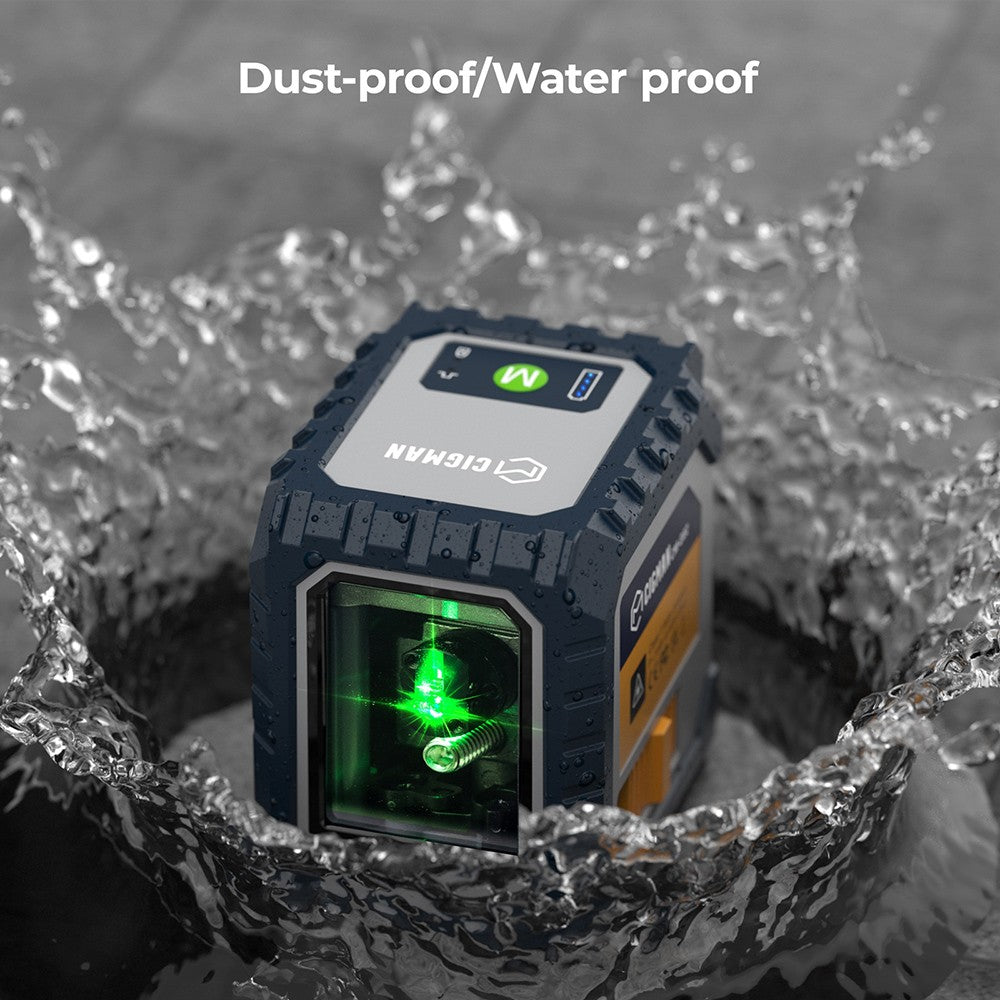 CIGMAN CM-G02 2řádkový laserový nivelační přístroj, samonivelační, dobíjecí Li-ion baterie 1000 mAh