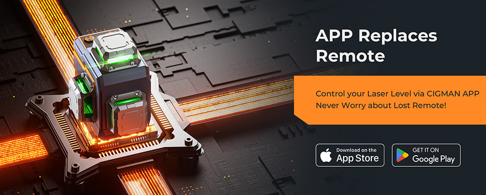 CIGMAN CM-S01 12řádkový laserový nivelační přístroj, s ovládáním přes aplikaci, 3x360°, samonivelace a manuální režim, plynulé stmívání, max. doba používání 30 hodin, vodotěsnost IP54