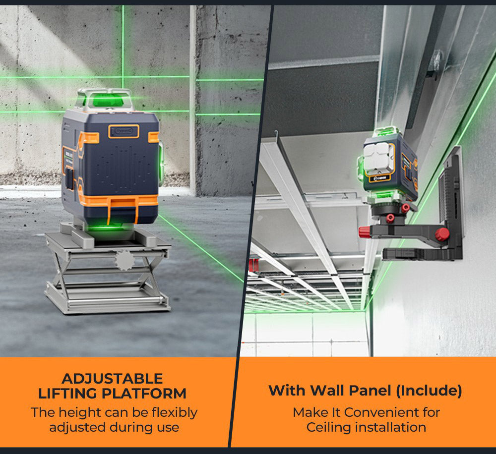 CIGMAN CM-S02 laserový nivelační přístroj 4x360° 16 řádků, ovládání přes aplikaci, LCD displej, ultra doba chodu 40 hodin