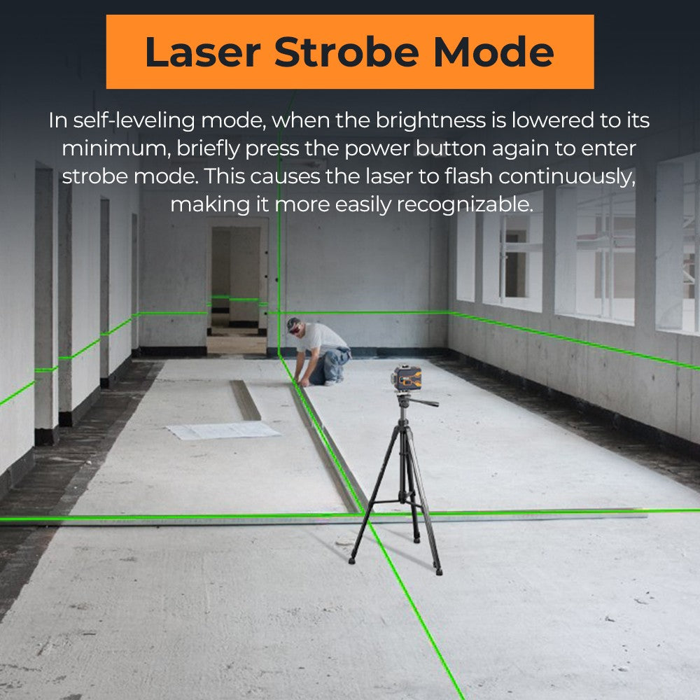 CIGMAN CM-S02 laserový nivelační přístroj 4x360° 16 řádků, ovládání přes aplikaci, LCD displej, ultra doba chodu 40 hodin