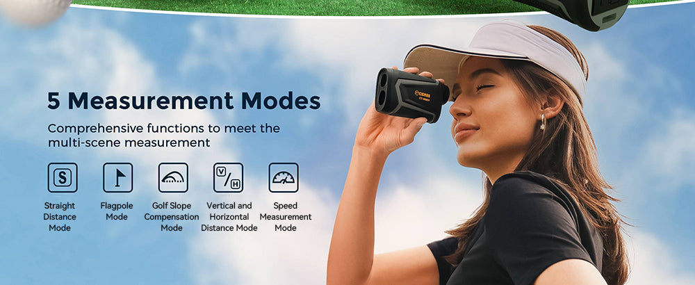 Golfový dálkoměr CIGMAN CT-800Y 800m, s 6násobným zvětšením, vibračním zámkem na stožáru, magnetickým popruhem, dobíjecím přes USB