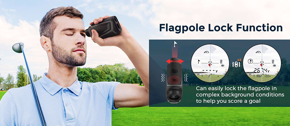 Golfový dálkoměr CIGMAN CT-800Y 800m, s 6násobným zvětšením, vibračním zámkem na stožáru, magnetickým popruhem, dobíjecím přes USB