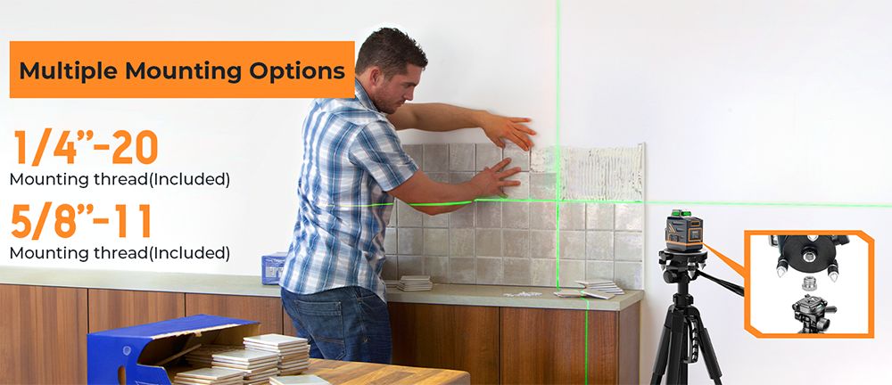 Stativ pro laserovou nivelační techniku ​​CIGMAN CTP01 1,5 m/59 palců, s otočnou hlavou ve 3 směrech a držákem telefonu, rychloupínací destičkou s 1/4" závitem