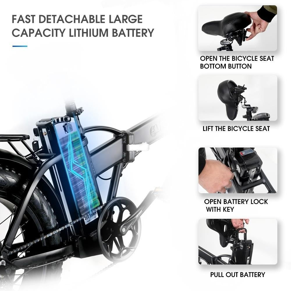 Elektrické kolo CMACEWHEEL GW20 s předním košíkem, pneumatiky CST 20*4,0 palce, motor 750 W, maximální rychlost 40 km/h, baterie 17 Ah
