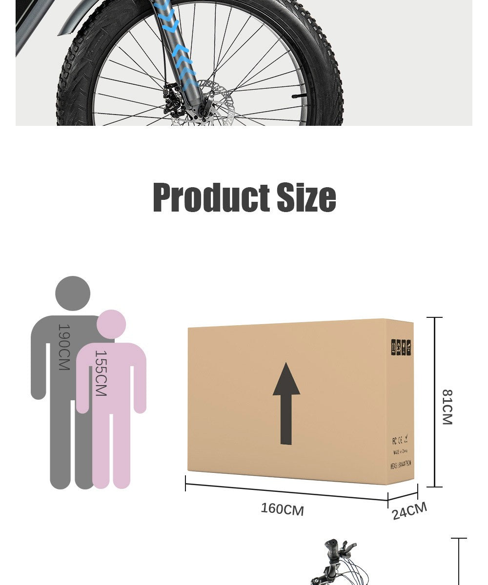 Elektrokolo CMACEWHEEL J26, pneumatiky CST 26*4,0", motor 750 W, maximální rychlost 45 km/h, baterie 17 Ah, kotoučová brzda, maximální nosnost 150 kg - černé