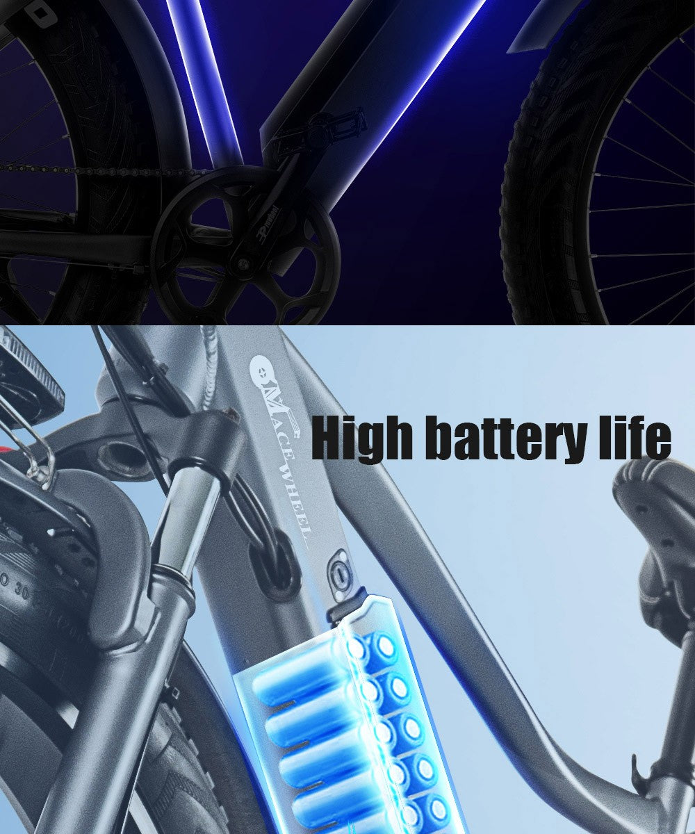 Elektrokolo CMACEWHEEL J26, pneumatiky CST 26*4,0", motor 750 W, maximální rychlost 45 km/h, baterie 17 Ah, kotoučová brzda, maximální nosnost 150 kg - černé