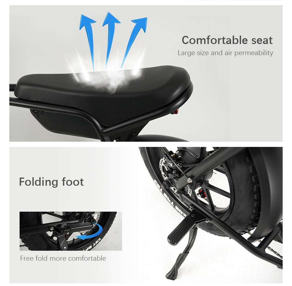 Elektrické kolo CMACEWHEEL K20, 20*4,0 palce, pneumatiky CST, motor 750 W, maximální rychlost 40–45 km/h, baterie 48 V 17 Ah, dojezd 70 km