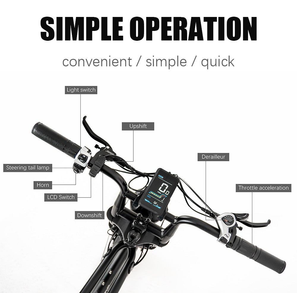 Elektrické kolo CMACEWHEEL K20, 20*4,0 palce, pneumatiky CST, motor 750 W, maximální rychlost 40–45 km/h, baterie 48 V 17 Ah, dojezd 70 km