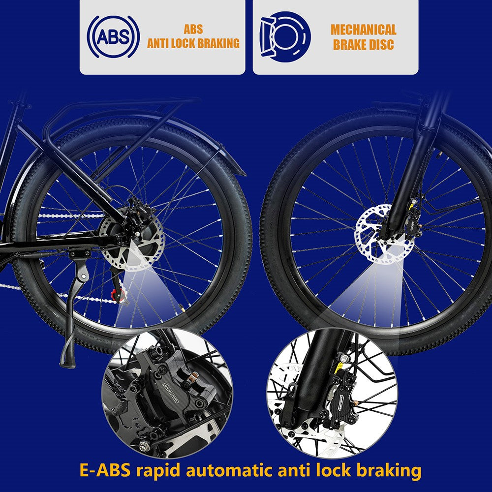 Elektrokolo CMACEWHEEL L26, motor 500 W, baterie 48 V 17 Ah, pneumatiky CST 26*2,1″, maximální rychlost 45 km/h, maximální dojezd 100 km, hydraulické kotoučové brzdy - zlatá