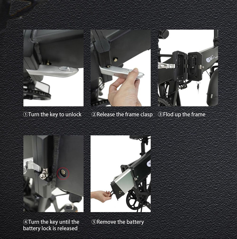Elektrické skládací kolo CMACEWHEEL RX20, pneumatiky 20*4,0 palce, motor 750 W, maximální rychlost 40–45 km/h, baterie 17 Ah, hydraulická brzda