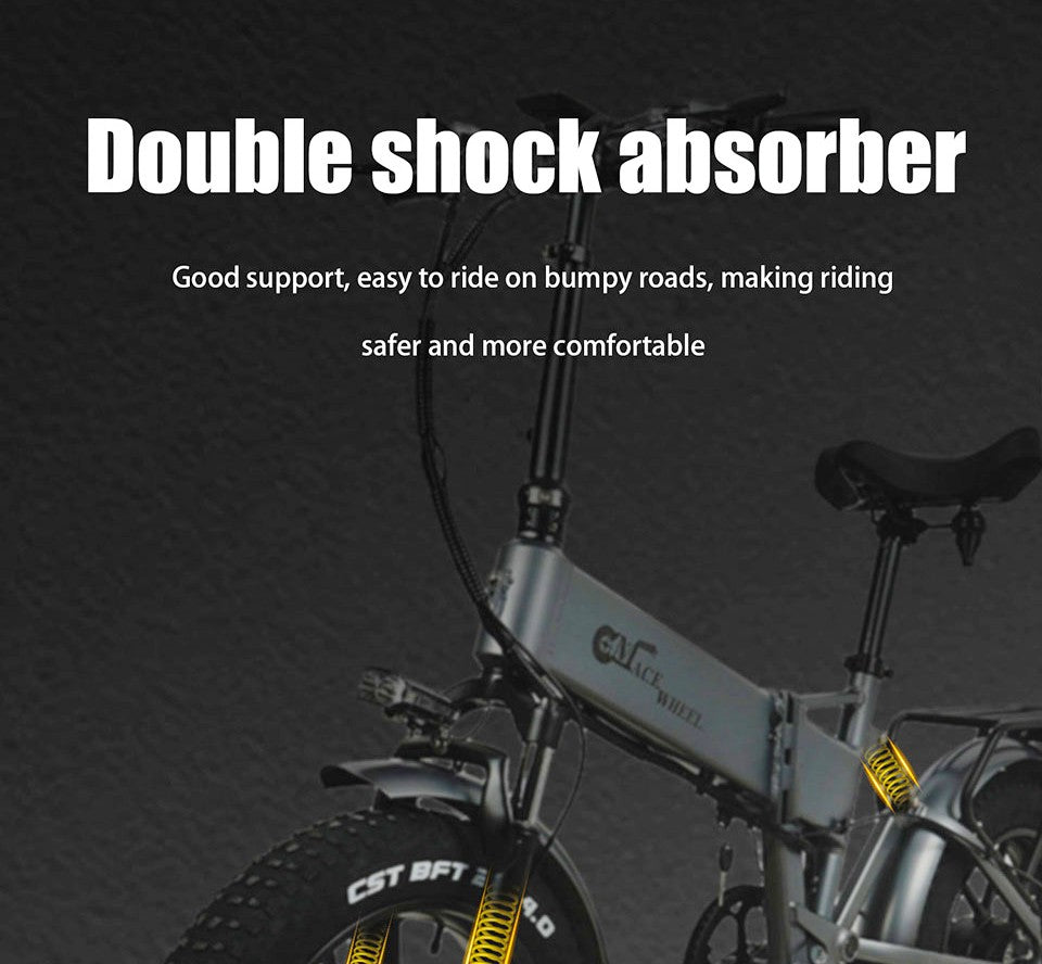 Elektrické skládací kolo CMACEWHEEL RX20, pneumatiky 20*4,0 palce, motor 750 W, maximální rychlost 40–45 km/h, baterie 17 Ah, hydraulická brzda